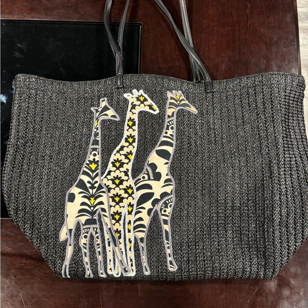 Vera Bradley Gray Giraffe Tote Bag